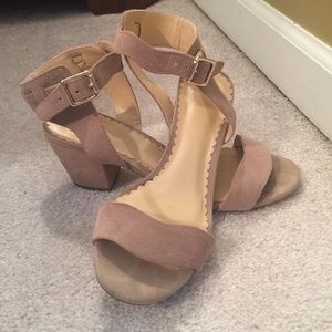 Crown & Ivy Suede Heeled Sandals